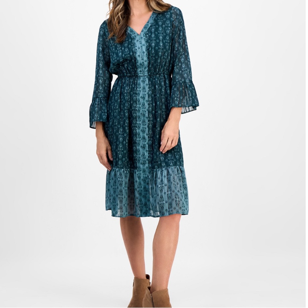 Style & Co | Printed Shine Midi Dress